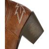imageSHEMEE Embroidered Cowboy Boots for Women Knee High Western Cowgirl Boots Chunky Heels Fashion Retro KneeHigh Tall Boot Almond Round Toe Slip On Country ShoesBrown