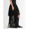 imageSHEMEE Womens Medieval Renaissance Knee High Boots Punk Flats Low Heels Slouchy Boots Multi Buckles Straps Wide Calf Biker Riding Tall Boot Round Toe Gothic Motorcycle Rave ShoesBlack