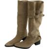 imageSHEMEE Womens Slouchy Knee High Boots Wide Calf Chunky Heels Fashion Buckle Biker Riding Boots MidCalf Knight Western Boot Pointy Toe Punk Rave ShoesKhaki