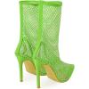 imageSHEMEE Womens Mesh High Heels Stiletto Fishnet Ankle Boots Summer Heeled Sandals Pointed Toe Cutout Bling Rhinestones Sock Booties Party Club Dress ShoesGreen