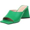 imageSHEMEE Womens Square Toe Chunky Heeled Mules Sandals Shoes Opentoe Slip On High Heel Slides SlippersGreen