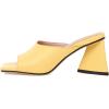 imageSHEMEE Womens Square Toe Chunky Heeled Mules Sandals Shoes Opentoe Slip On High Heel Slides SlippersYellow
