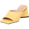 imageSHEMEE Womens Square Toe Chunky Heeled Mules Sandals Shoes Opentoe Slip On High Heel Slides SlippersYellow