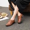 imageSHEMEE Womens Classic Oxfords Lace Up Leather Formal Business Casual Shoes Flats Low Heels Vintage Wingtip Perforated Brogues Slip Resistant Work Office Dress ShoeBrown