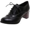 imageSHEMEE Womens Block Heel Lace Up Pumps Stacked Chunky High Heels Wingtip Oxfords Round Toe Vintage Brogues Dress ShoesBlack
