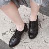 imageSHEMEE Womens Block Heel Lace Up Pumps Stacked Chunky High Heels Wingtip Oxfords Round Toe Vintage Brogues Dress ShoesBlack