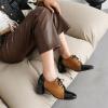 imageSHEMEE Womens Chunky Block Heels Oxfords Pumps Two Tone Retro Brogues Square Toe Patchwork Lace Up Saddles ShoesBrown