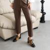 imageSHEMEE Womens Chunky Block Heels Oxfords Pumps Two Tone Retro Brogues Square Toe Patchwork Lace Up Saddles ShoesBrown