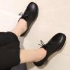 imageSHEMEE Womens Chunky Lace Up Vintage Oxfords Dress Pumps Round Toe Block Mid Heels Retro Brogues ShoesBlack