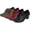 imageSHEMEE Womens Chunky Lace Up Vintage Oxfords Dress Pumps Round Toe Block Mid Heels Retro Brogues ShoesBlack