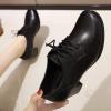 imageSHEMEE Womens Chunky Lace Up Vintage Oxfords Dress Pumps Round Toe Block Mid Heels Retro Brogues ShoesBlack