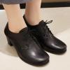 imageSHEMEE Womens Chunky Lace Up Vintage Oxfords Dress Pumps Round Toe Block Mid Heels Retro Brogues ShoesBlack
