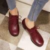 imageSHEMEE Womens Chunky Lace Up Vintage Oxfords Dress Pumps Round Toe Block Mid Heels Retro Brogues ShoesBurgundy