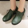 imageSHEMEE Womens Chunky Lace Up Vintage Oxfords Dress Pumps Round Toe Block Mid Heels Retro Brogues ShoesGreen