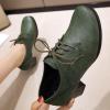 imageSHEMEE Womens Chunky Lace Up Vintage Oxfords Dress Pumps Round Toe Block Mid Heels Retro Brogues ShoesGreen