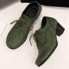 imageSHEMEE Womens Chunky Lace Up Vintage Oxfords Dress Pumps Round Toe Block Mid Heels Retro Brogues ShoesGreen