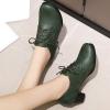 imageSHEMEE Womens Chunky Lace Up Vintage Oxfords Dress Pumps Round Toe Block Mid Heels Retro Brogues ShoesGreen