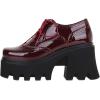 imageSHEMEE Womens Chunky Platform Patent Leather Oxfords Pumps Vintage Wingtip Lace Up Block High Heel Square Toe Gothic Brogue ShoesBurgundy