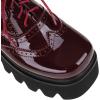 imageSHEMEE Womens Chunky Platform Patent Leather Oxfords Pumps Vintage Wingtip Lace Up Block High Heel Square Toe Gothic Brogue ShoesBurgundy