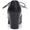 imageSHEMEE Womens Lace Up Chunky Heel Vintage Wingtip Dress Oxfords Round Toe Block High Heels Pumps Retro Brogues ShoesBlack