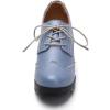 imageSHEMEE Womens Lace Up Chunky Heel Vintage Wingtip Dress Oxfords Round Toe Block High Heels Pumps Retro Brogues ShoesBlue