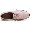 imageSHEMEE Womens Lace Up Chunky Heel Vintage Wingtip Dress Oxfords Round Toe Block High Heels Pumps Retro Brogues ShoesPink