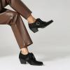 imageSHEMEE Womens Monk Strap Oxfords Loafers Shoes Chunky Heels Almond Square Toe Vintage Wingtip Brogues British Buckled Business Dress PumpsBlack 0814