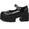 imageSHEMEE Womens Platform Chunky High Heel Pumps Ankle Strap Buckle Mary Janes Block Heeled Round Toe Gothic Oxford Dress ShoesPatent Black