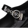 imageSHEMEE Womens Platform Chunky High Heel Pumps Ankle Strap Buckle Mary Janes Block Heeled Round Toe Gothic Oxford Dress ShoesPatent Black