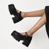 imageSHEMEE Womens Platform Chunky High Heel Pumps Ankle Strap Buckle Mary Janes Block Heeled Round Toe Gothic Oxford Dress ShoesPu Black