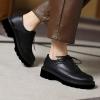 imageSHEMEE Womens Platform Lace Up Wingtip Oxfords Pumps Flat Low Heels Vintage Round Toe Brogues Dress ShoesBlack