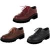 imageSHEMEE Womens Platform Lace Up Wingtip Oxfords Pumps Flat Low Heels Vintage Round Toe Brogues Dress ShoesBlack