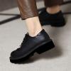 imageSHEMEE Womens Platform Lace Up Wingtip Oxfords Pumps Flat Low Heels Vintage Round Toe Brogues Dress ShoesBlack