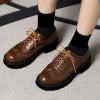 imageSHEMEE Womens Platform Lace Up Wingtip Oxfords Pumps Flat Low Heels Vintage Round Toe Brogues Dress ShoesBrown