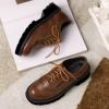imageSHEMEE Womens Platform Lace Up Wingtip Oxfords Pumps Flat Low Heels Vintage Round Toe Brogues Dress ShoesBrown