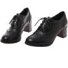 imageSHEMEE Womens Block Heel Lace Up Pumps Stacked Chunky High Heels Wingtip Oxfords Round Toe Vintage Brogues Dress ShoesBlack