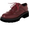 imageSHEMEE Womens Platform Lace Up Wingtip Oxfords Pumps Flat Low Heels Vintage Round Toe Brogues Dress ShoesBurgundy