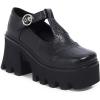 imageSHEMEE Women Platform Chunky Heel Mary Jane Pumps Vintage Square Toe Buckle Block High Heeled Gothic ShoesBlack