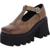 imageSHEMEE Women Platform Chunky Heel Mary Jane Pumps Vintage Square Toe Buckle Block High Heeled Gothic ShoesBrown