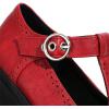 imageSHEMEE Women Platform Chunky Heel Mary Jane Pumps Vintage Square Toe Buckle Block High Heeled Gothic ShoesRed