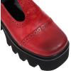 imageSHEMEE Women Platform Chunky Heel Mary Jane Pumps Vintage Square Toe Buckle Block High Heeled Gothic ShoesRed