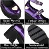 imageSHEMEE Womens Gothic Chunky Platform Mary Jane Pumps Patent Leather Block High Heel Ankle Strap Buckle Cosplay ShoesPurle