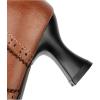 imageSHEMEE Womens Vintage Victorian Boots Kitten Heels Ankle Booties Lace Up Oxford Brogues Boots Wingtip Perforated Tie Up Low Mid Heel Renaissance Witch ShoesBrown