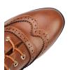 imageSHEMEE Womens Vintage Victorian Boots Kitten Heels Ankle Booties Lace Up Oxford Brogues Boots Wingtip Perforated Tie Up Low Mid Heel Renaissance Witch ShoesBrown