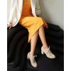 imageSHEMEE Womens Lace Mesh Stacked Chunky Heel Wingtip Oxfords Round Toe Block Heels LaceUp Pumps Work Office Dress ShoesBeige M02