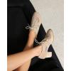 imageSHEMEE Womens Lace Mesh Stacked Chunky Heel Wingtip Oxfords Round Toe Block Heels LaceUp Pumps Work Office Dress ShoesBeige M02