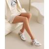 imageSHEMEE Womens Lace Mesh Stacked Chunky Heel Wingtip Oxfords Round Toe Block Heels LaceUp Pumps Work Office Dress ShoesWhite M02