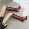 imageSHEMEE Stacked Chunky Heels Cowboy Boots for Women Pointed Toe Western Cowgirl High Heel BootsBurgundy