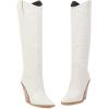 imageSHEMEE Stacked Chunky Heels Cowboy Boots for Women Pointed Toe Western Cowgirl High Heel BootsWhite