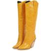 imageSHEMEE Stacked Chunky Heels Cowboy Boots for Women Pointed Toe Western Cowgirl High Heel BootsYellow